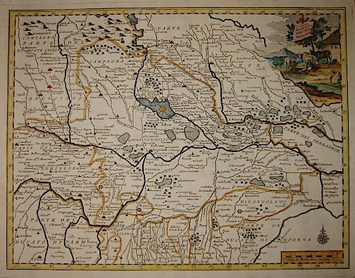 Albrizzi Giambattista (1698-1777) Carta geografica del Ducato di Mantova 1750 Venezia 